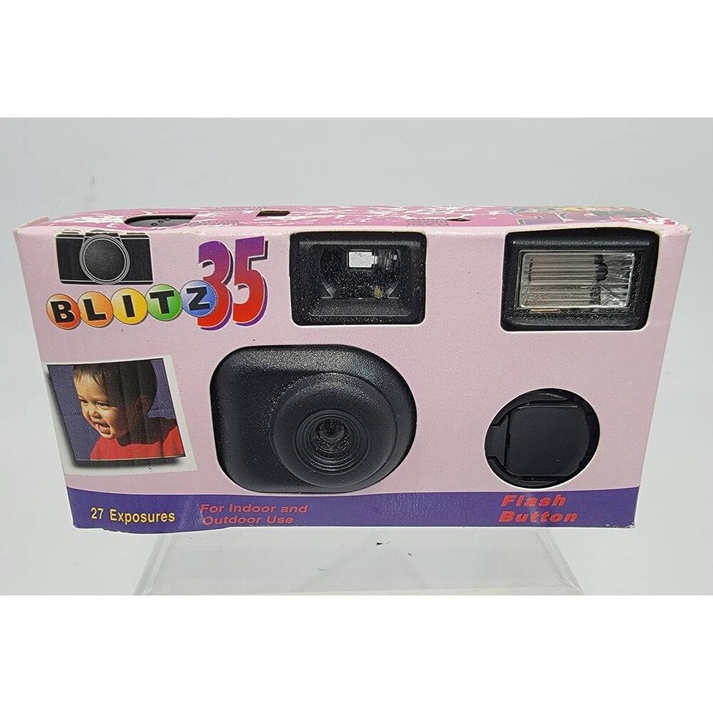 Blitz Disposable Camera 35 mm flash New in Pack Sealed Expiration12/2001- 27pic